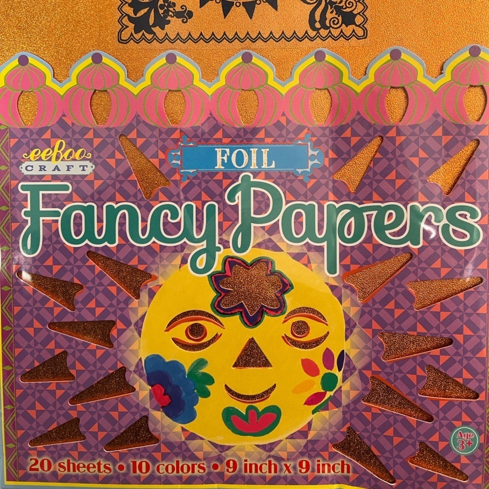 Eeboo Fancy Metallic Shimmer 20 Sheets Foil Craft Papers - Multicolor - Picture 5 of 8